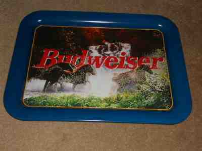 1997 BUDWEISER BEER TRAY Clydesdales In Water 17 1/2