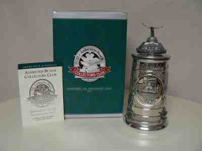 ANHEUSER BUSCH COLLECTORS CLUB BUDWEISER 125TH ANNIVERSARY PEWTER BEER STEIN