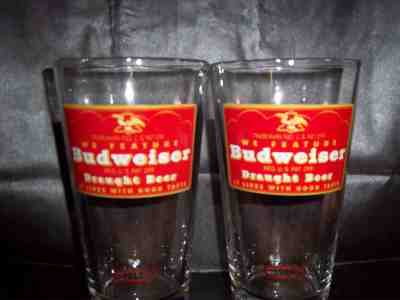 BUDWEISER Collector's Series 1947  RETRO PINT Beer Glasses EXCELLENT Condition!