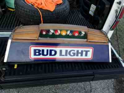 Vintage 1986 Bud Light Pool Table Light Billiard Balls Man Cave 