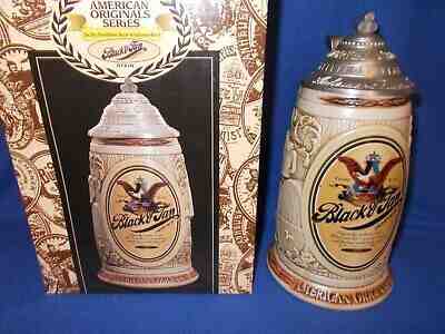 Budweiser American Originals stein w/pewter lid: BLACK & TAN, original box w/COA