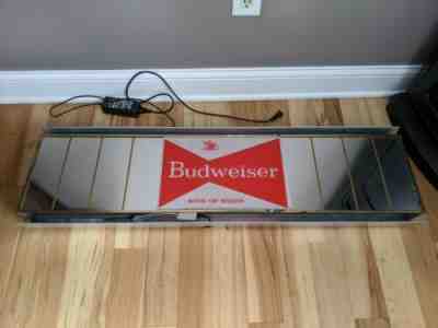 Vintage Budweiser 1961 Lighted Beer Sign Mirror LED 42