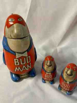 BUDWEISER 1989 CS-100 BUD MAN STEIN PLUS BUD MAN SALT AND PEPPER SHAKERS NO BOX