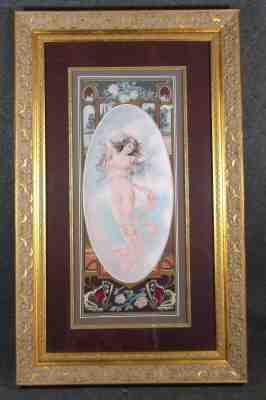 1905 BUDWEISER GIRL PRE PROHIBITION BEER POSTER ANHEUSER BUSCH 29 X 18 FRAMED