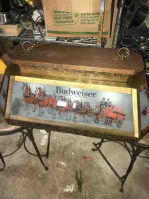 Budweiser Clydesdale Pool Table Light Lamp Vintage Rare “please Read Descrip