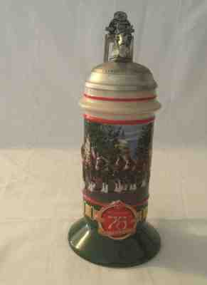 Budweiser Clydesdales 75th Anniversary Lidded Stein BSM1 With COA No Box