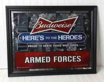 Budweiser Beer Armed Forces Sign/Mirror 