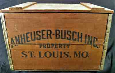 Vintage Wooden Anheuser Busch Box St. Louis Mo Beer Crate Budweiser 1976 