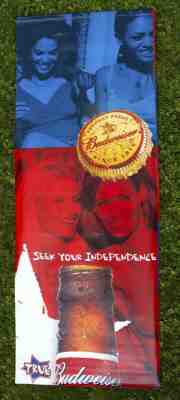 2003 Budweiser Bud Light Beer Seek Your Independence Vinyl Promo Banner 60”x22”