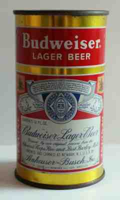 Budweiser Gold Red Steel Split Label Flat Top Can