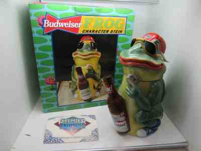 1996 AB Anheuser Busch Budweiser Bud Frog Character Stein Box New. T999