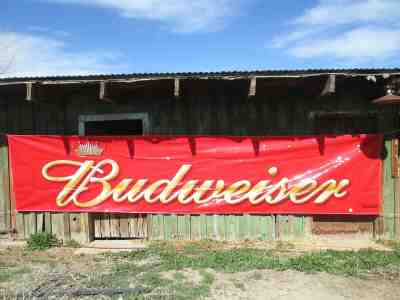 Budweiser King Of Beers Huge Red Vinyl Banner 18 Feet Long *NEW*