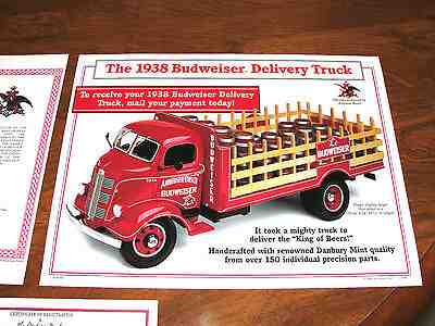 1938 Budweiser Stakebed Delivery Truck Complete MIB 1:24 Danbury Mint 1996 L@@K