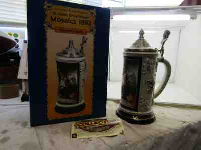 Anheuser Busch St.LOUIS BREW HOUSE MOSAICS 1893 Lidded Stein Columbia. C10-2