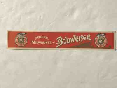 1890's Budweiser Beer Pre-Prohibition Bottle Label ORIGINAL  Milwaukee Wi.