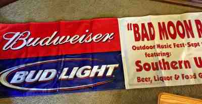 Vintage BUDWEISER BUD LIGHT Southern Uprising Music Fest, Huge 9 ft VINYL BANNER