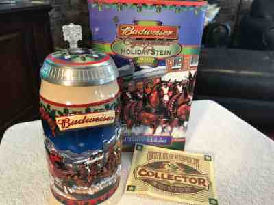 New  2003 Budweiser “Old Towne Holiday” Stein- Signature Edition. #CS560SE COA 