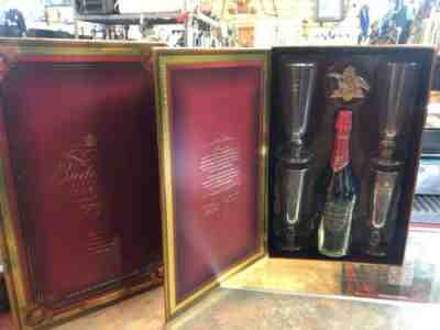 Budweiser Millennium Limited Edition Collectors Bottle With 4 Beer Glasses