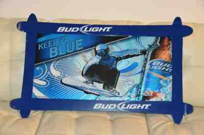 BIG 2009 Bud Light Keep it Blue LAKE TAHOE Snowboard Ski Mirror Sign 20x35