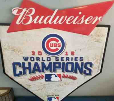 Budweiser beer Chicago Cubs 2016 World Series Champs Beer tin Sign man cave new