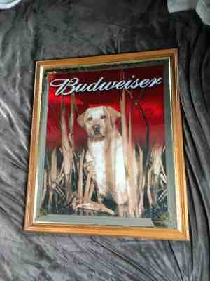 Budweiser Hunting Dog Mirror, Yellow Labrador, Vintage & Very Rare Lab, 29x34