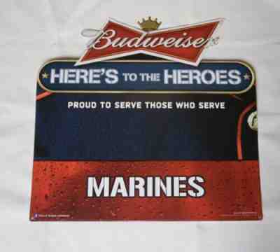 Collectible Budweiser HERE’S TO THE HEROS Metal Tin Sign - 2012 ANHEUSER-BUSCH