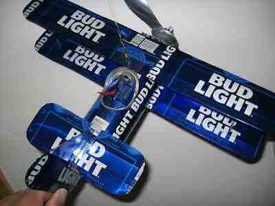 Bud Light Beer Can Airplane - Unique - Handmade - wind spinner-can art- airplane