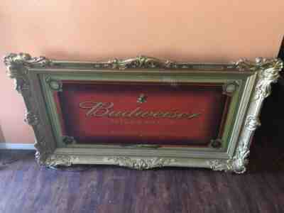 Budweiser Millennium Framed Mirror Bar Advertising Sign, Very Rare - 57