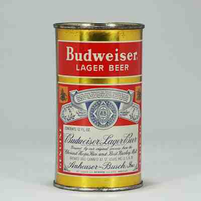 Anheuser Busch Budweiser Split Label Lager Beer Flat Top Can St. Louis MO 44-11