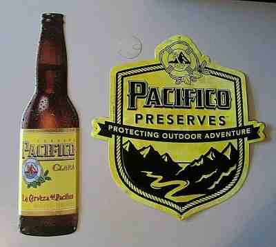 Pacifico Preserves Protecting Adventure & Bottle Beer Metal Bar Tacker Tin sign