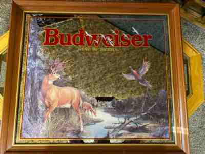 Rare Budweiser Deer And Pheasant Mirror 