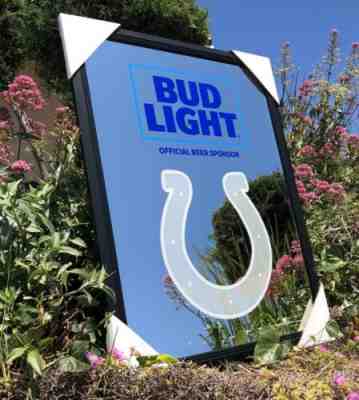 Bud Light NFL Indianapolis Colts Football Beer Bar Mirror Man Cave Pub New