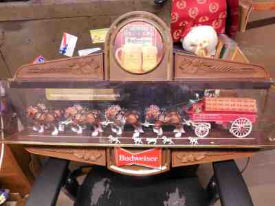 Vintage Budweiser Clydesdale 2 sided bar sign