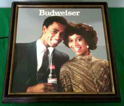 VINTAGE BUDWEISER LIGHTED SIGN AFRICAN AMERICAN COUPLE BLACK AMERICANA RARE