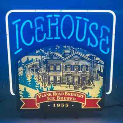 Icehouse Plank Road Brewery 1855 Neon Light Sign Bar Man Cave Tested 