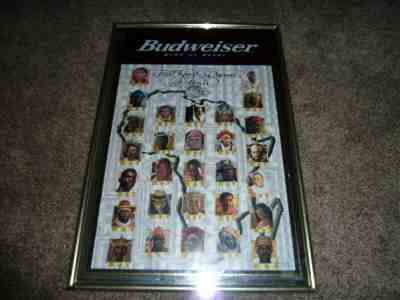 BUDWEISER MIRROR BEER SIGN VINTAGE GREAT KINGS AND QUEENS OF AFRICA RARE