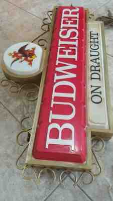 VINTAGE Anheuser Busch Budweiser On Draught Lighted Bar Sign