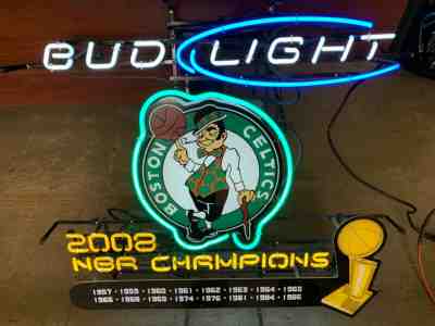 BUD LIGHT BOSTON CELTICS 2008 NBA CHAMPIONS NEON SIGN 34 X 32 - BAR / GAME ROOM