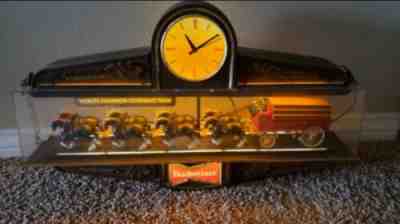 Limited Time! Vtg 79’ Org. Budweiser Champion Clydesdale Horse Team Light Clock