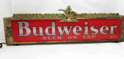 Vintage BUDWEISER Beer Sign Lighted Antique For Parts Or Restoration Rare Large