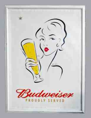 Budweiser Poster RARE! HUGE! Michael Crampton Artist Retro Style