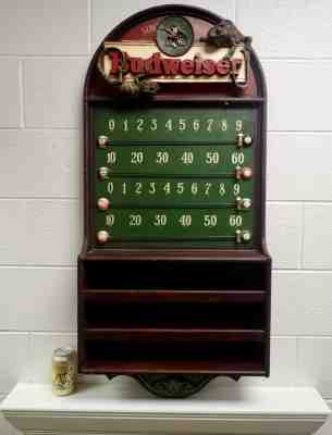 Big Vintage Budweiser Beer Pool Ball Rack & Scoreboard w/ Resin FRANKIE & LOUIE