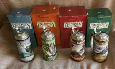 1993 Birds Of Prey Beer Stein COMPLETE Set Of 4 Osprey - Eagle - Owl - Falcon 