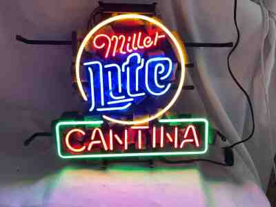 NEON Light Miller Lite CANTINA Beer Bar Room Home Party Wall Poster Real Sign