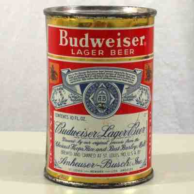 Budweiser Lager Beer 10 OZ Flat Top Beer Can Anheuser-Busch St. Louis MO 44-9