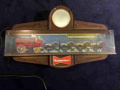 Budweiser Beer Champion Clydesdale Horse Vintage Team Bar Light Sign Clock