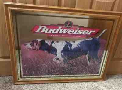 Large Budweiser Hunting Dog Mirror Sign German Shorthair Pointer 27x35 Retriever