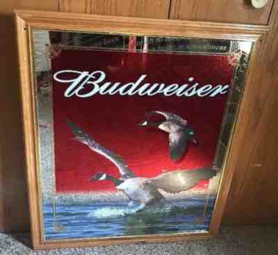 Large BUDWEISER BEER GEESE WILDLIFE MIRROR LARGE BUD 33