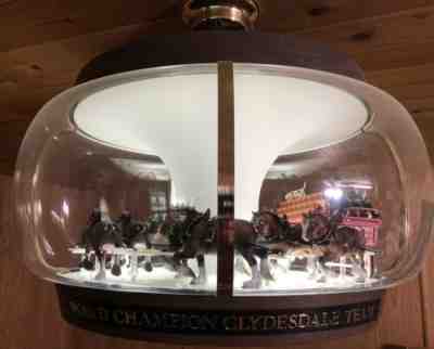 Budweiser Bar Light Clydesdales Horses Beer Wagon Parade Rotating Carousel Busch