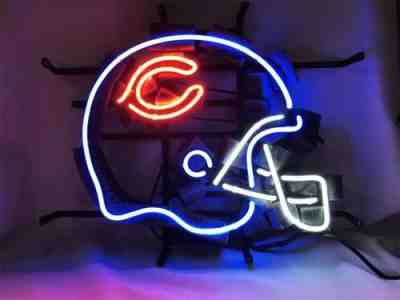 Neon Light Chicage Bears Helmet Football  Sports Beer Bar Home Frame  Sign ME510